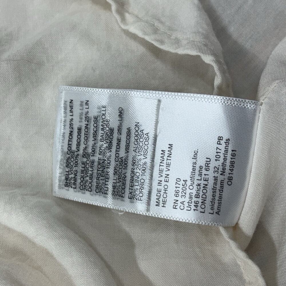 Urban Outfitters Dress Womens L Serendipity Mini Babydoll Wide Boxy Linen Stripe - Picture 11 of 11